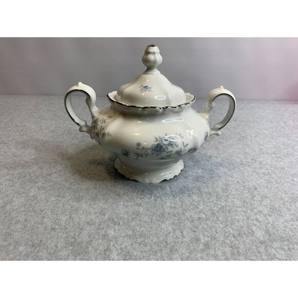Johann Haviland Bavaria Blue Garland Creamer and Sugar Dish with Lid - Picture 9 of 9